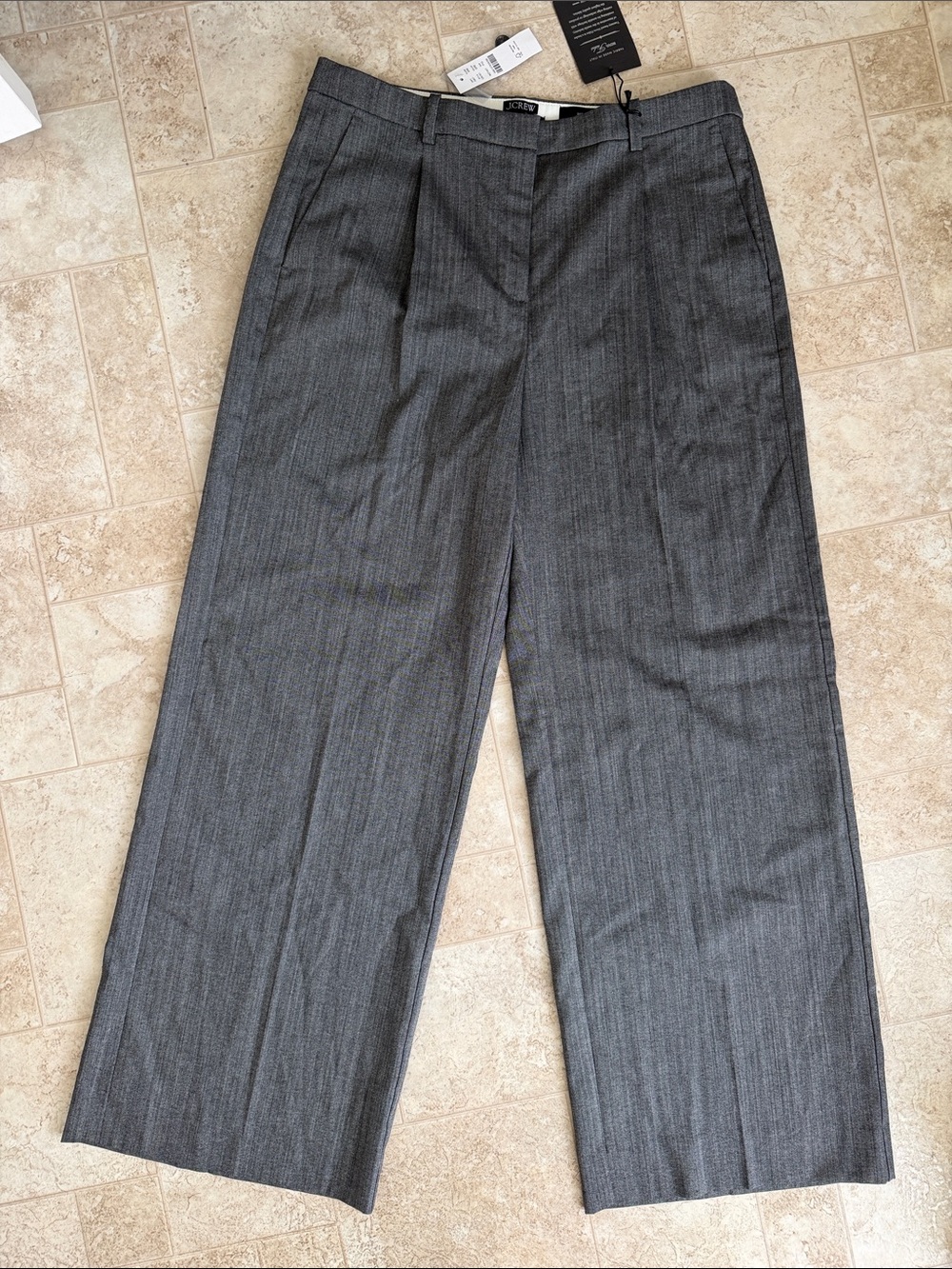 J. Crew Gray Wide-Leg Dress Pants
